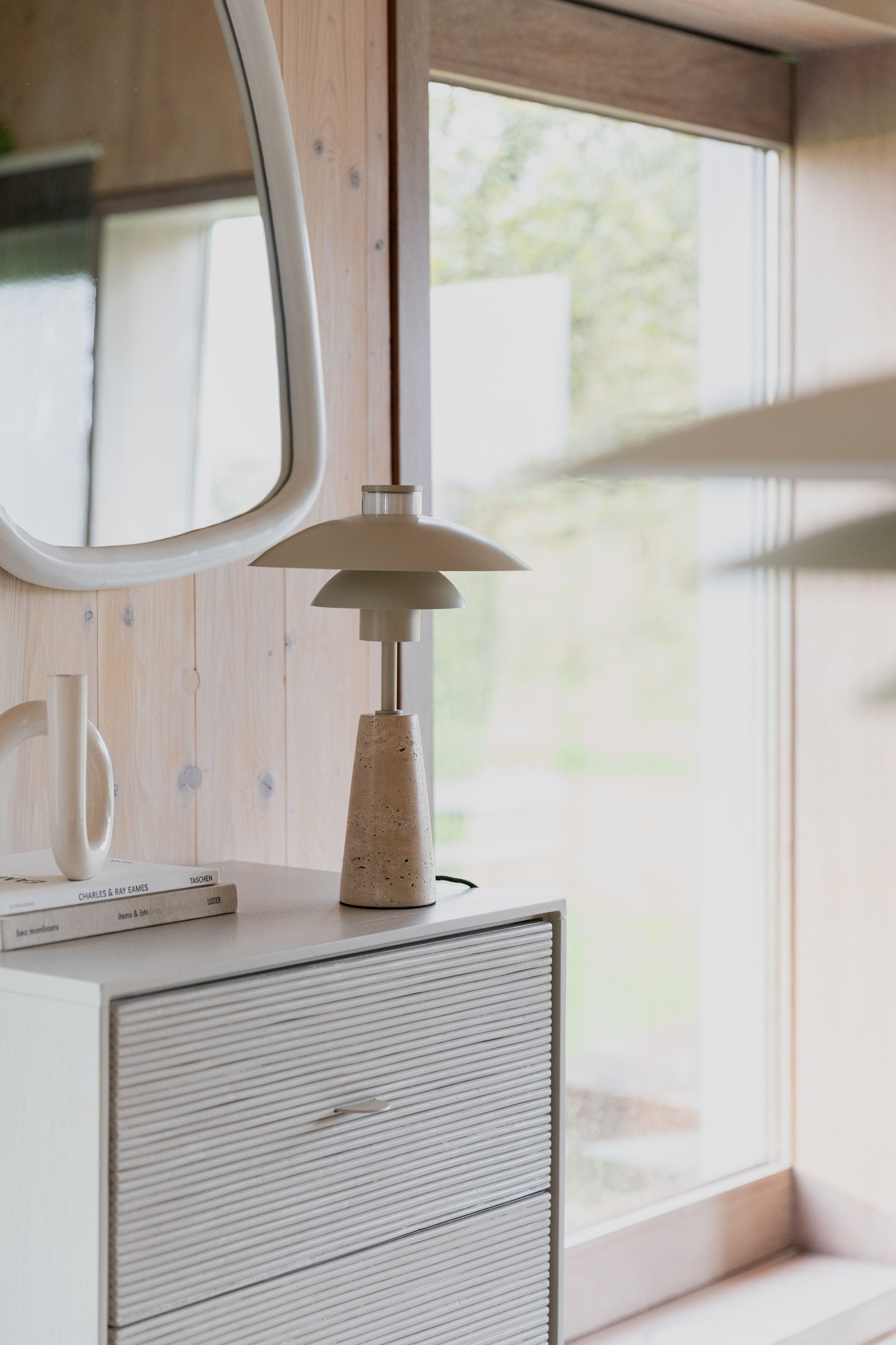 Zuiver Cole Beige Travertine Table Lamp